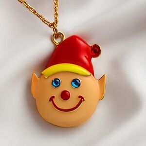 Charming Elf Pendant Necklace – Festive Holiday Jewelry Gift for Women